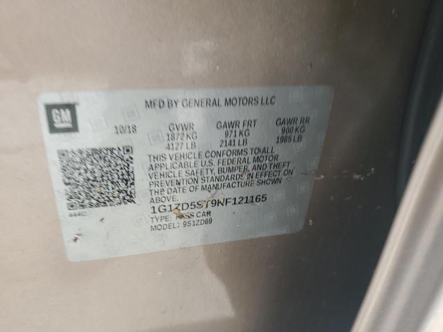 2019 CHEVROLET MALIBU LT - 1G1ZD5ST9KF121165
