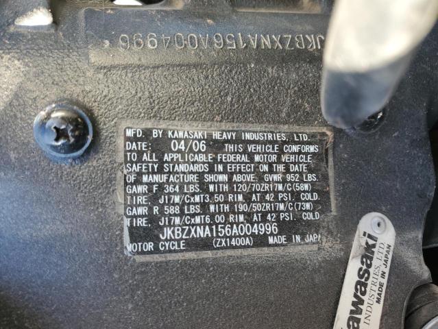 2006 KAWASAKI ZX1400 A JKBZXNA156A004996