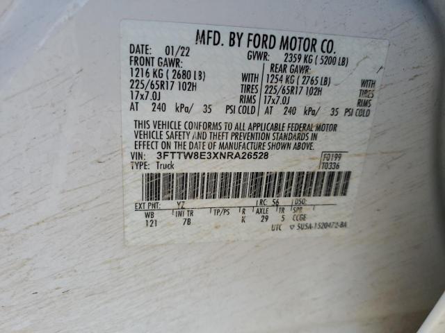 2022 FORD MAVERICK X - 3FTTW8E3XNRA26528