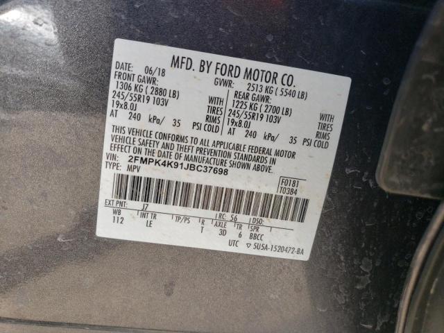 2018 FORD EDGE TITAN - 2FMPK4K91JBC37698