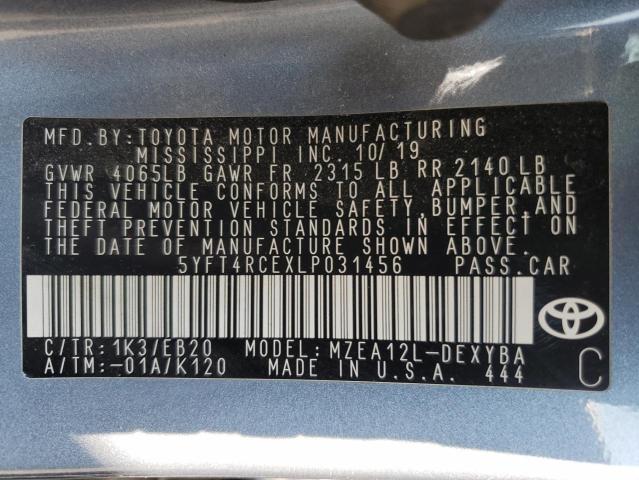 2020 TOYOTA COROLLA XS - 5YFT4RCEXLP031456