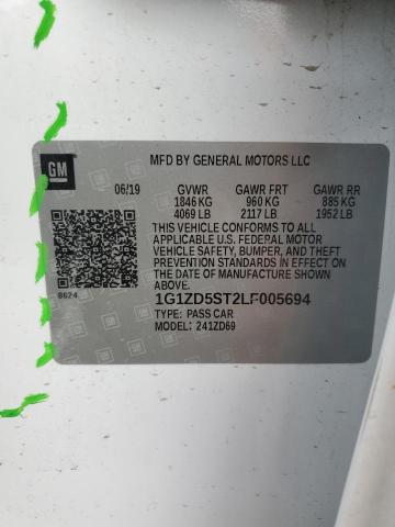 2020 CHEVROLET MALIBU LT - 1G1ZD5ST2LF005694