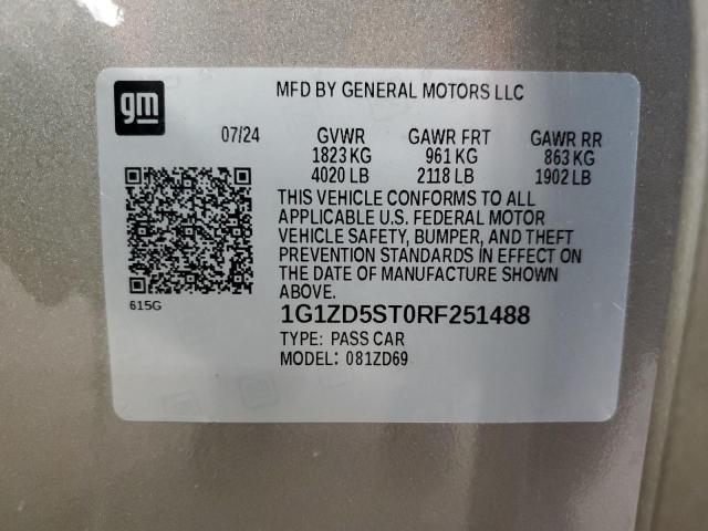 2024 CHEVROLET MALIBU LT - 1G1ZD5ST0RF251488