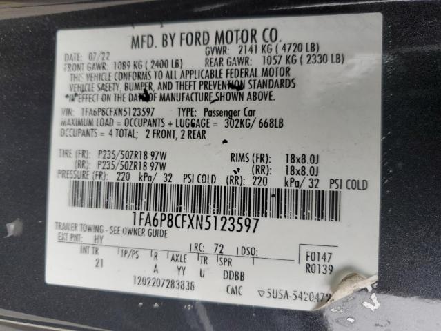 2022 FORD MUSTANG GT - 1FA6P8CFXN5123597