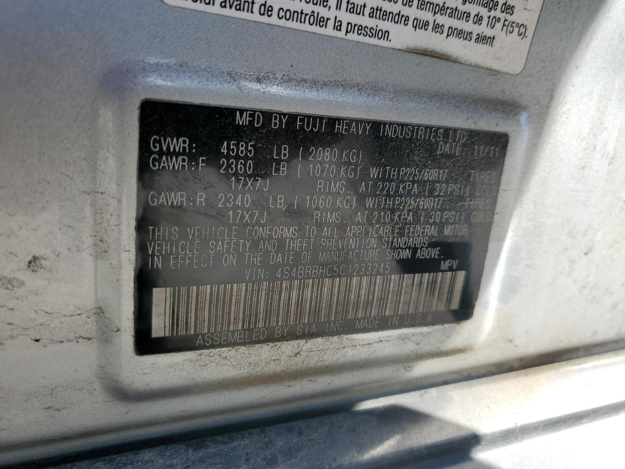 SUBARU OUTBACK 2.5I PREMIUM