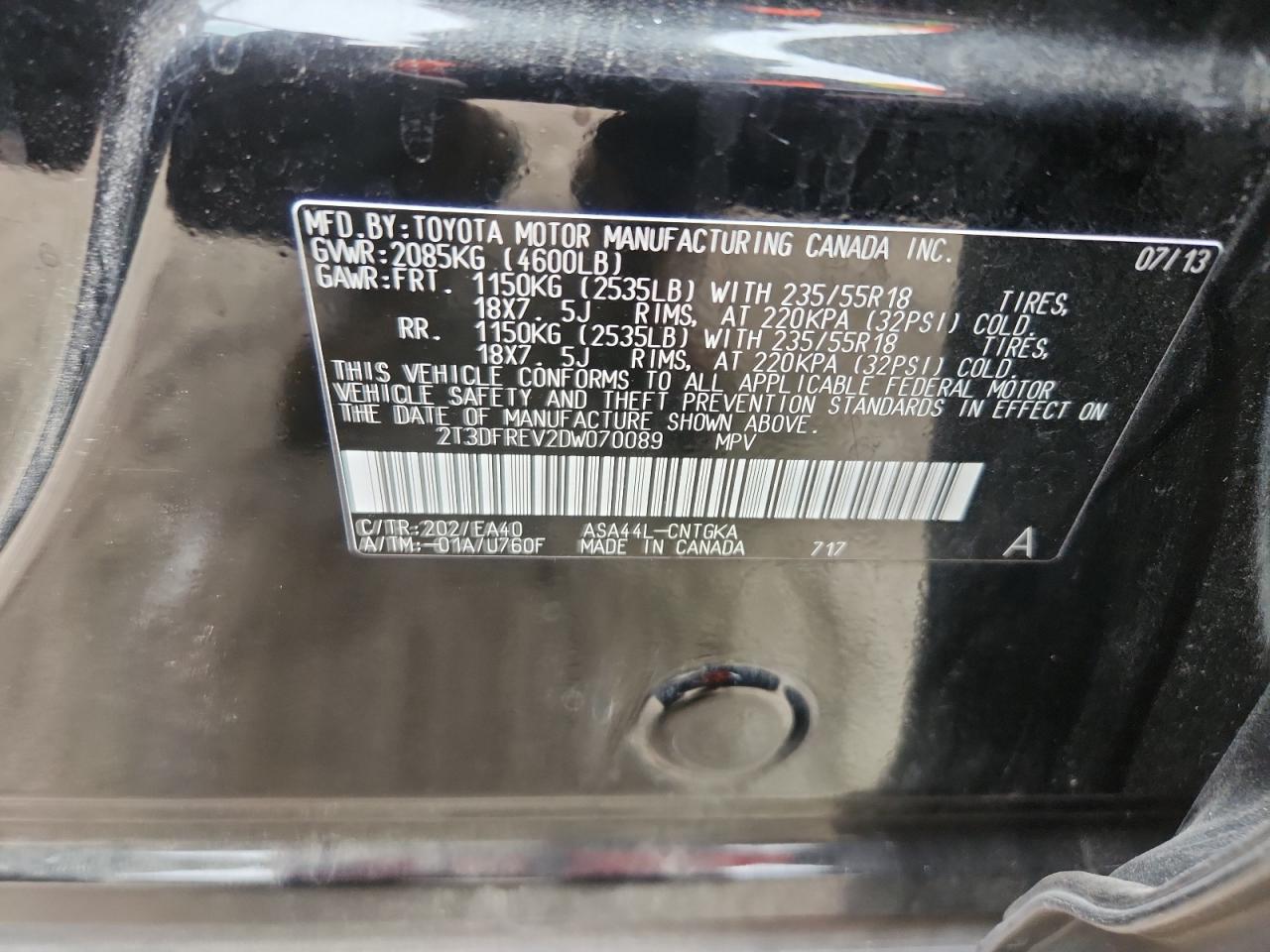 Lot #3311460284 2013 TOYOTA RAV4 LIMIT