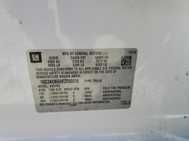 2015 CHEVROLET SILVERADO - 1GC2KUEG0FZ509316