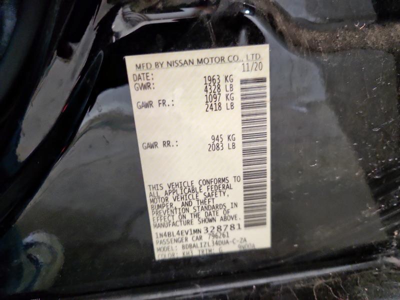 2021 NISSAN ALTIMA SL 1N4BL4EV1MN328781