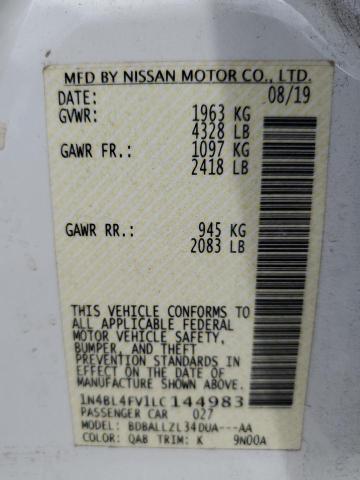 2020 NISSAN ALTIMA PLATINUM 1N4BL4FV1LC144983