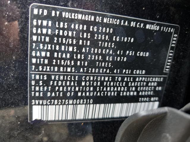 2025 VOLKSWAGEN TAOS SE 3VVUC7B27SM008310