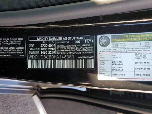 2015 MERCEDES-BENZ S 550 WDDUG8CB0FA146383