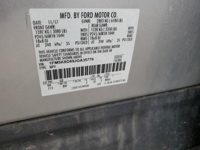 2018 FORD EXPLORER X - 1FM5K8D89JGA35770