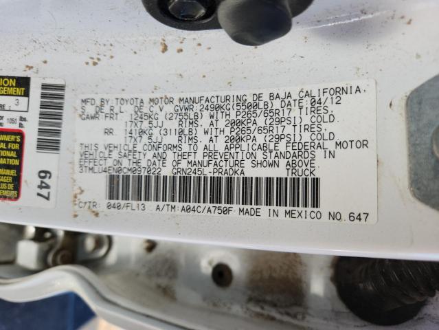 2012 TOYOTA TACOMA DOU - 3TMLU4EN0CM097022