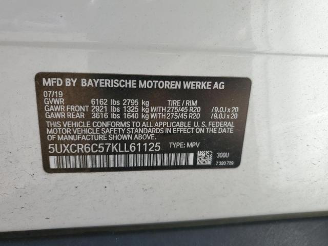 2019 BMW X5 XDRIVE40I 5UXCR6C57KLL61125