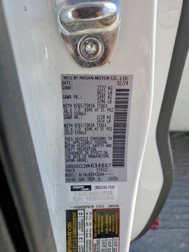 2024 NISSAN FRONTIER S - 1N6ED1CL1RN634887