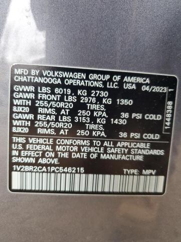 2023 VOLKSWAGEN ATLAS SEL - 1V2BR2CA1PC546215