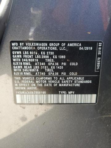 2019 VOLKSWAGEN ATLAS SE #3285568289