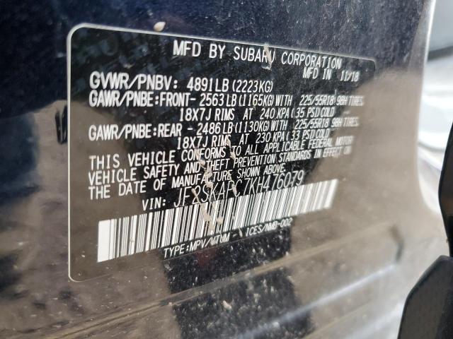 2019 SUBARU FORESTER S - JF2SKAPC7KH476079