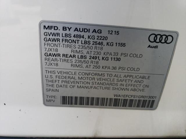 2016 AUDI Q3 PREMIUM WA1EFCFS1GR013001