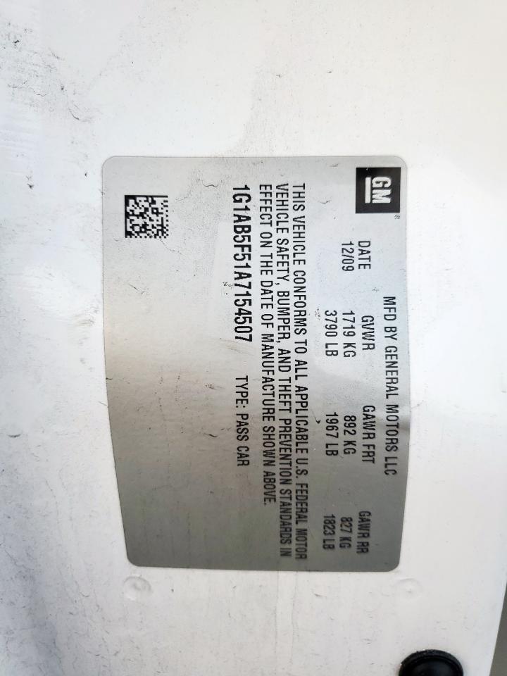 Lot #3282555917 2010 CHEVROLET COBALT LS