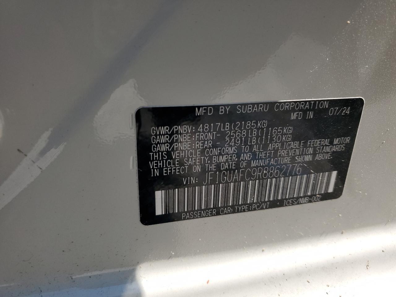 Lot #3266756360 2024 SUBARU IMPREZA SP