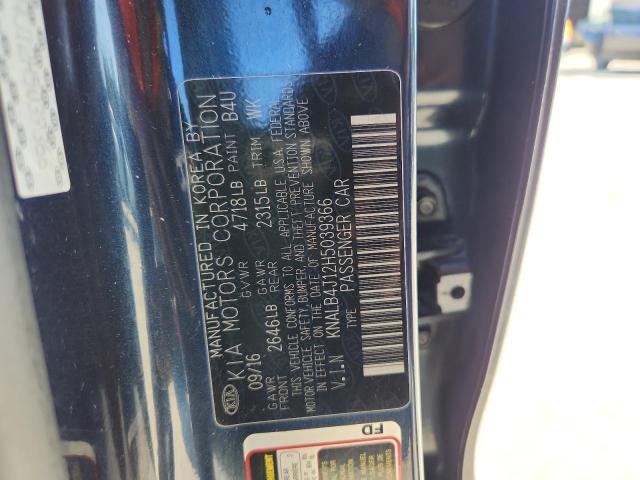 2017 KIA CADENZA PR KNALB4J12H5039366