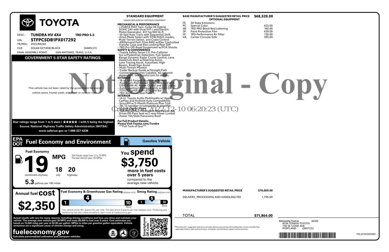 TOYOTA TUNDRA CREWMAX LIMITED