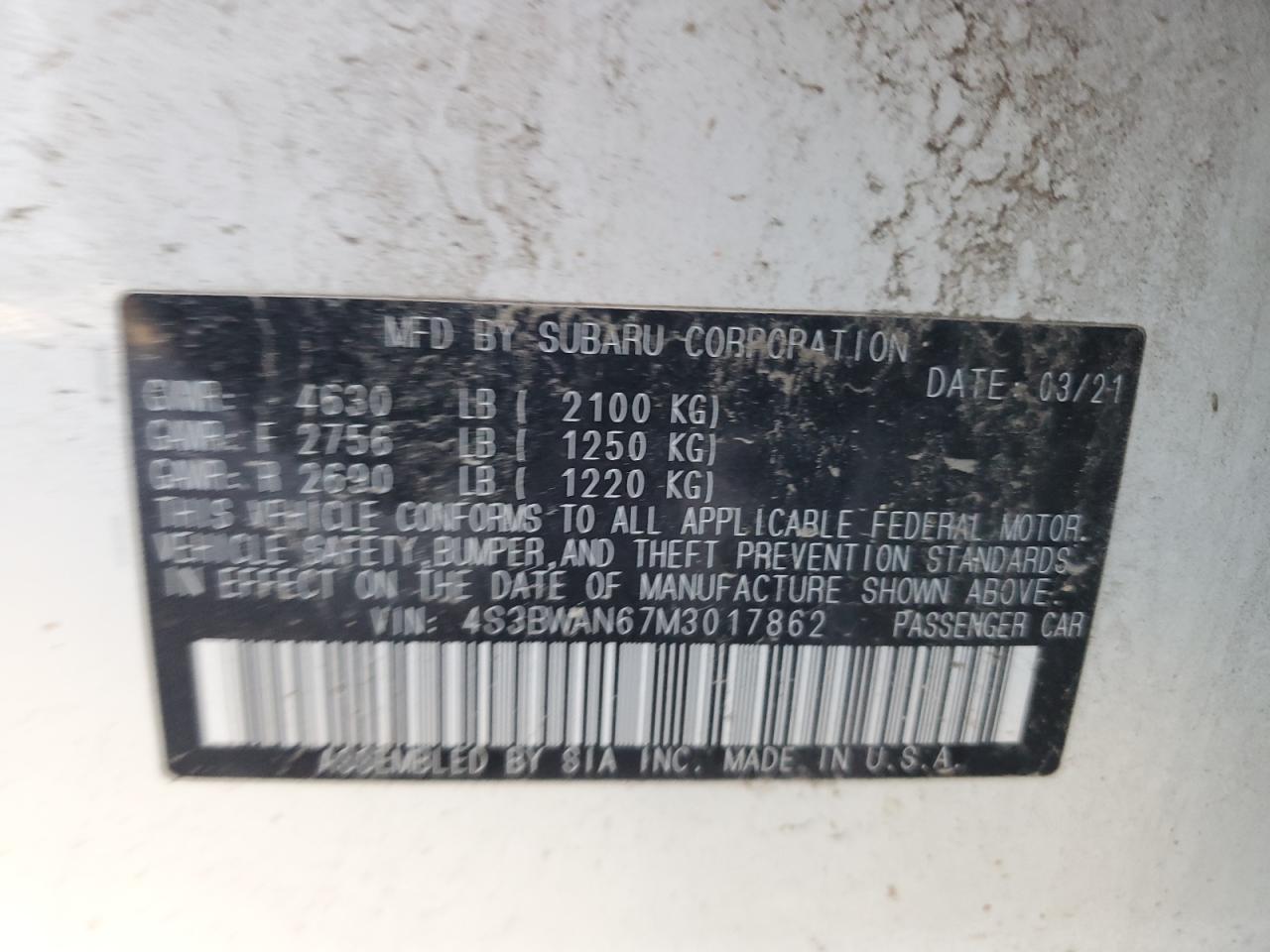 SUBARU LEGACY LIMITED