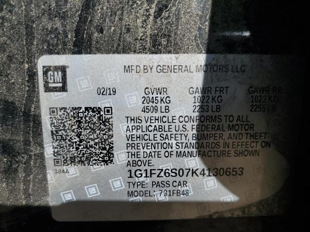 2019 CHEVROLET BOLT EV PREMIER - 1G1FZ6S07K4130653