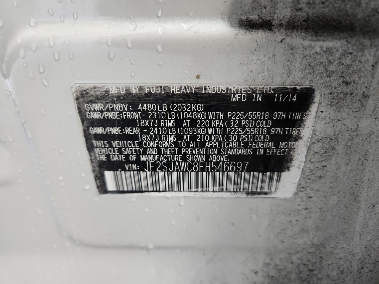 SUBARU FORESTER 2.5I TOURING