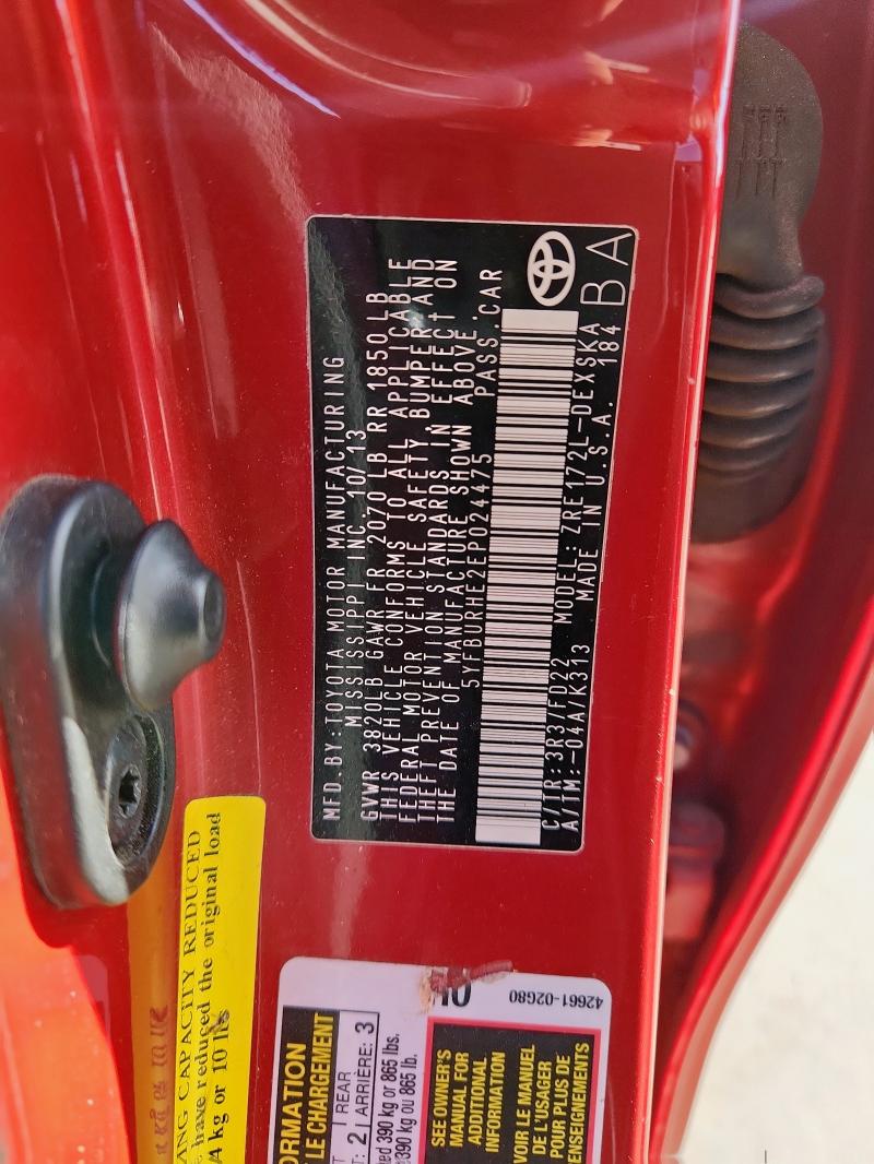 2014 TOYOTA COROLLA L #3279801284