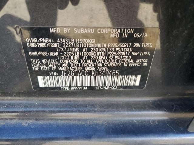 2019 SUBARU CROSSTREK JF2GTACC1KH349465