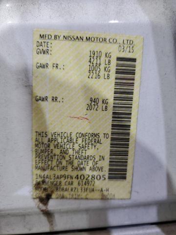 2015 NISSAN ALTIMA 2.5 #3268326047