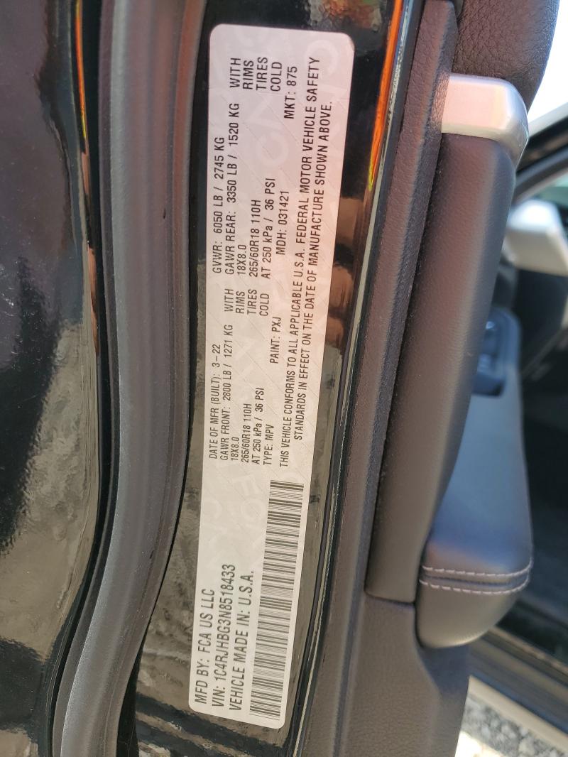 2022 JEEP GRAND CHER - 1C4RJHBG3N8518433