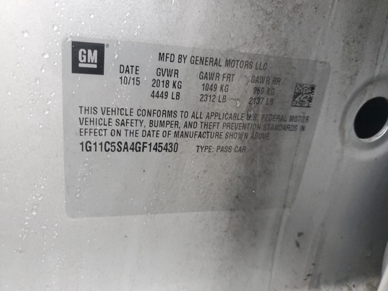 Lot #3293643387 2016 CHEVROLET MALIBU LIM