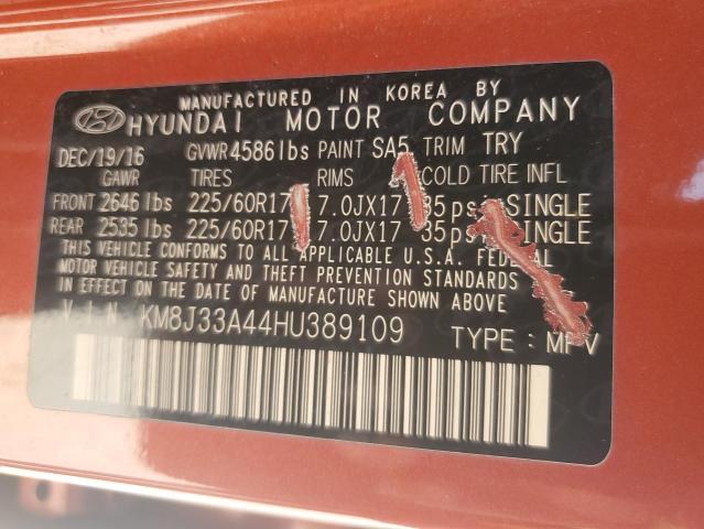 2017 HYUNDAI TUCSON LIM - KM8J33A44HU389109