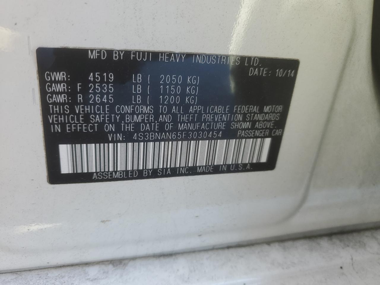 SUBARU LEGACY 2.5I LIMITED