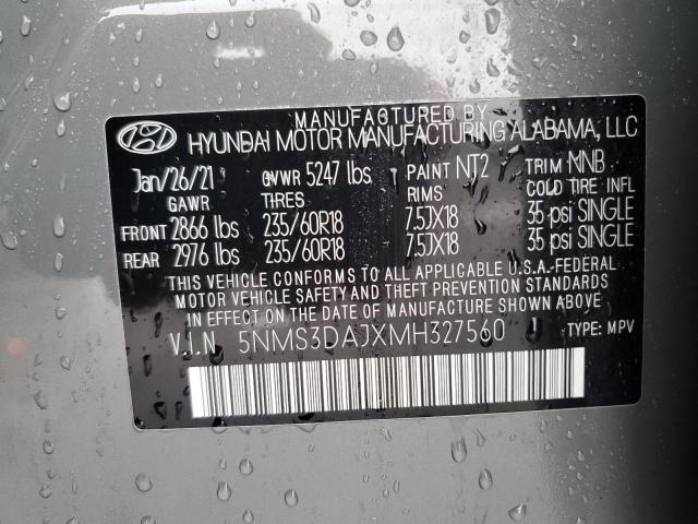 2021 HYUNDAI SANTA FE S 5NMS3DAJXMH327560