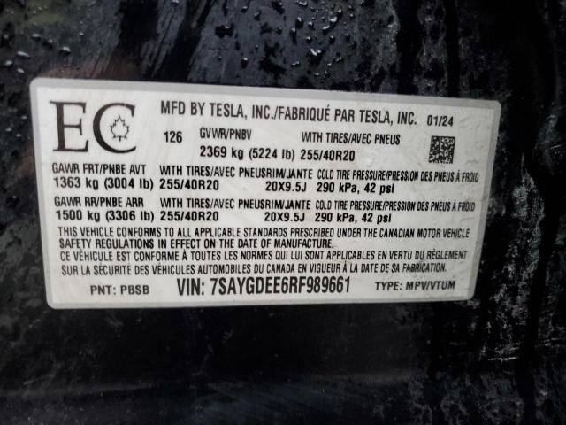 2024 TESLA MODEL Y - 7SAYGDEE6RF989661