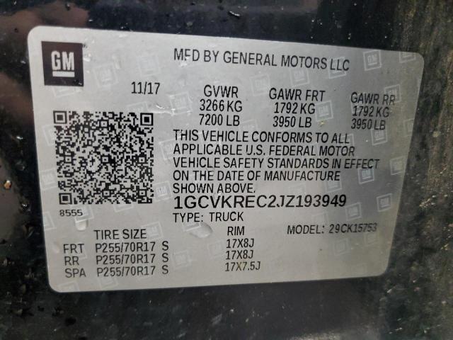 2018 CHEVROLET SILVERADO - 1GCVKREC2JZ193949