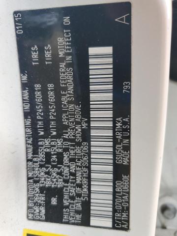 2015 TOYOTA HIGHLANDER 5TDKKRFH3FS067069