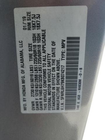 2019 HONDA ODYSSEY EX 5FNRL6H79KB074217