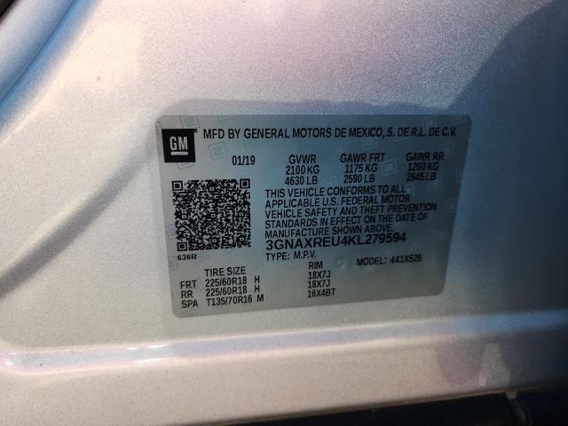 2019 CHEVROLET EQUINOX PR 3GNAXREU4KL279594