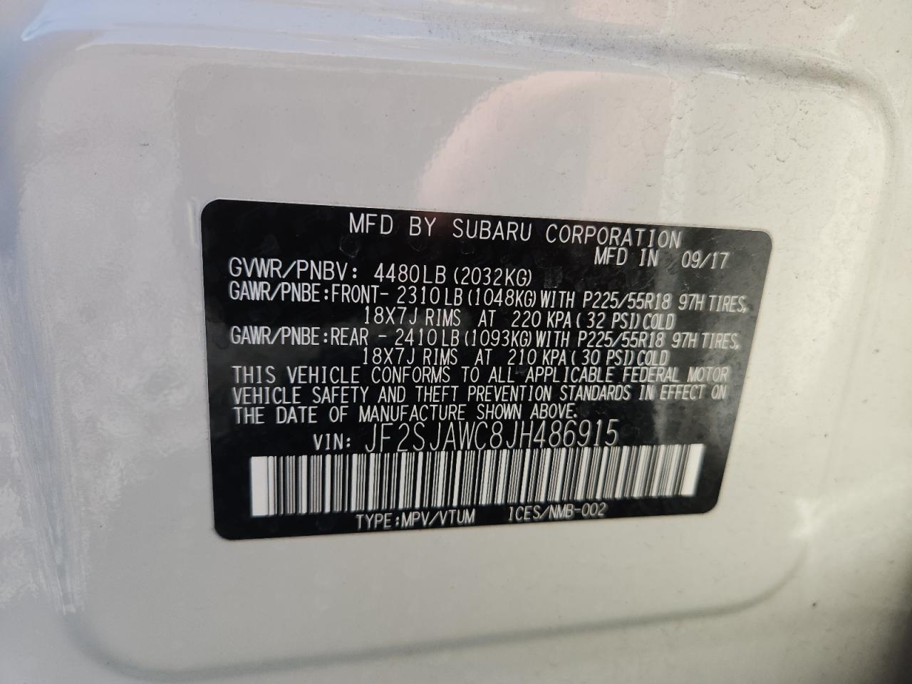 SUBARU FORESTER 2.5I TOURING