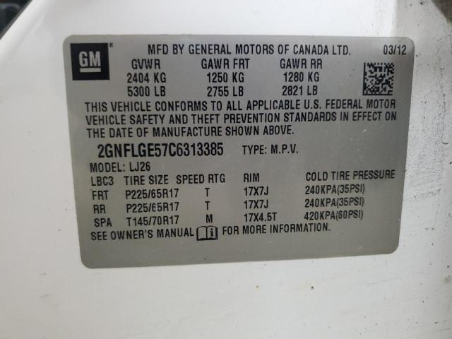 2012 CHEVROLET EQUINOX LT - 2GNFLGE57C6313385