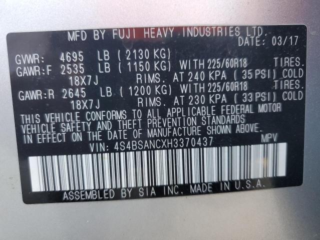 2017 SUBARU OUTBACK 2.5I LIMITED - 4S4BSANCXH3370437