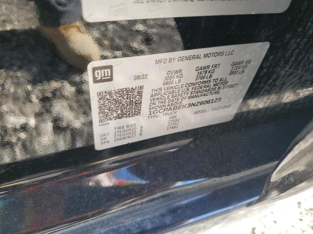 2022 CHEVROLET SILVERADO - 1GCPABEK3NZ606123