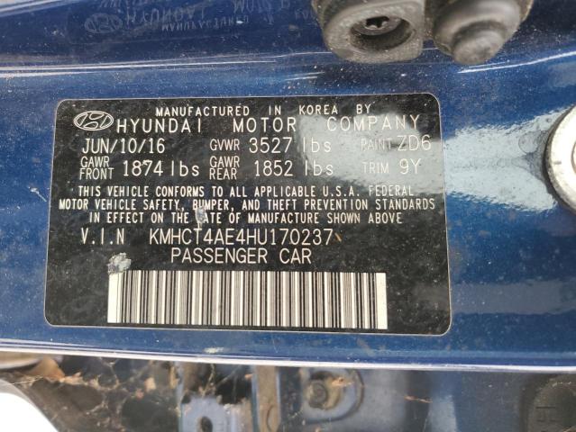 2017 HYUNDAI ACCENT SE KMHCT4AE4HU170237