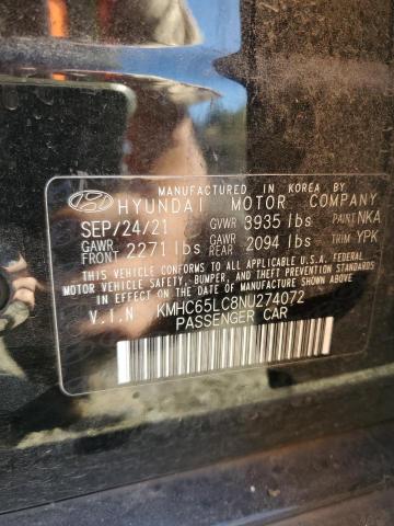 2022 HYUNDAI IONIQ BLUE KMHC65LC8NU274072