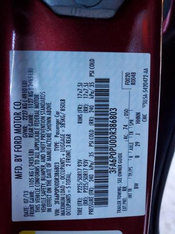 2013 FORD FUSION SE PHEV - 3FA6P0PU0DR386803